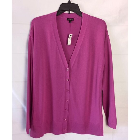 Talbots Women’s Girlfriend Cardigan Sweater S NWT Fuchsia Soft Knit Casual - Picture 2 of 8